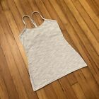 Lululemon womens 6 tank top grey white stripes work out