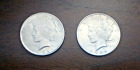 Lot of Two  1922 $1 Peace Silver Dollars   AU