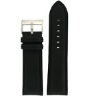 Extra Wide Watch Band Genuine Leather Calfskin Black Strap LEA1360