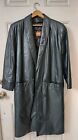Vintage G-III 80s/90s LEATHER Jacket Dark GreenLeather Trench Coat Womens Medium