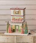 Bethany Lowe Peppermint Accented Bakery Shoppe Christmas Village Putz House