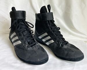 New ListingADIDAS Men Wrestling Shoes Size 10 ~ Combat Speed 5 Black/Silver BA8007 Suede