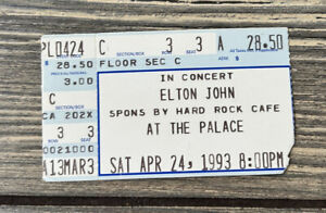 VTG April 24 1993 Elton John At The Palace Ticket Stub C 3 3
