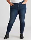 Plus Size - Womens Jeans -  Mid Rise Skinny Midnight Blue Wash Jeans - BeMe