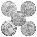 Lot of 5 - Legendary Warriors Series Set 1 Troy oz .999 Fine Silver Rounds