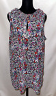CAbi Sleeveless Multicolored Floral Blouse Sheer Sz M g83