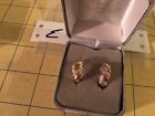 18K Gold Over Sterling Silver- Hoop Earrings with Diamond accents- New in Box