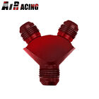 2X AN8 8-AN Male to AN10 10-AN Male Male Flare Y-Block Fitting Adapter Red
