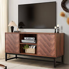 Mid-Century Modern TV Stand for 55 Inch Media Console Table with Storage Cabinet