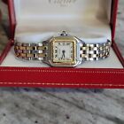 Cartier Tank Panthere Two Rows 18K Gold Ladies Watch Box & Papers