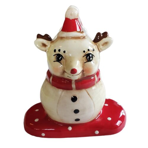 Johanna Parker Christmas Rudolph Reindeer Napkin Holder Holiday Kitchen Decor