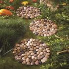 Set of 3 Beautifully Colored Round Limestone Outdoor Garden Stepping Stones