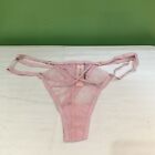 VICTORIA'S SECRET VERY SEXY V-STRING THONG PANTY PINK LACE MEDIUM NWT SHIPS FREE