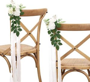 10 PCS Wedding Aisle Decorations for Wedding Ceremony Chair Artificial Flowers