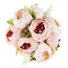 EZFLOWERY Artificial Peony Silk Flowers Arrangement Wedding Bouquet - Peach