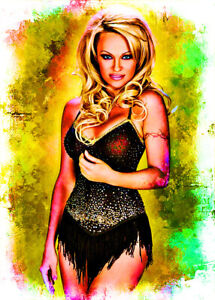 New ListingPamela Anderson Actress Model Celebrity 9/10 Fine Art Print Card By:Q Yellow