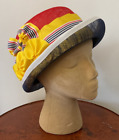 Handmade Women's Red, White, Blue Sinamay Hat Although 24