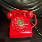 Vintage Northern Telecom rotary dial red desk telephone