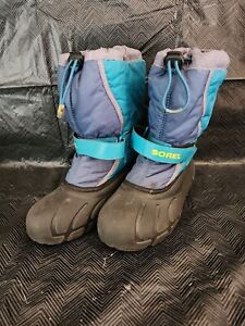 Sorel Youth Kids Flurry Winter Snow Boots Blue Size 5