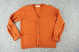 Steven Alan Sweater Mens Small Orange Cardigan Wool Button Front Long Sleeve