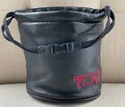 Tumi Smooth Soft Black Leather Pouch Bag Golf Accessories Felt Lined EUC