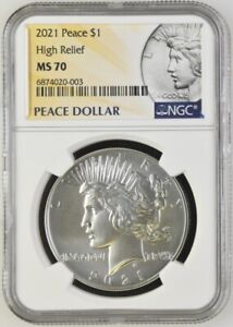 2021 Silver Peace Dollar NGC MS 70 $1 with original packaging and COA Z261