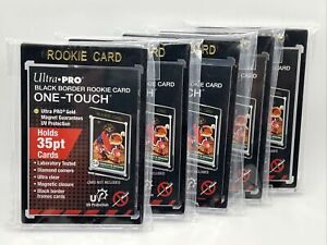Ultra Pro One-Touch Black Border 35pt Point ROOKIE Magnetic Holder, lot of 5