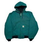 Vintage 90's Carhartt Jacket J03AQU JR132 Thermal Lined Men's XL Aqua Green USA