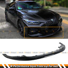 FOR 2020-24 BMW G22 G23 4 SERIES PERFORMANCE STYLE GLOSS BLK FRONT BUMPER LIP