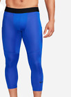 NWT Nike Pro Men's Dri-FIT 3/4-Length Fitness Training Tights Pockets Blue