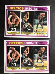 Boston Celtics LEADERS 1981-82 Topps Basketball Card #45 Larry Bird Archibald NM
