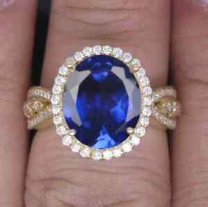 2.00Ct AA Natural Royal Blue Tanzanite & IGI Certified Diamond Ring In 14KT Gold