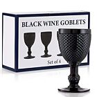 Black wine glasses set of four black goblets elegant gothic wine glasses