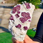 1.3LB Rare transparent purple cube fluorite mineral crystal sample/China