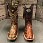 MEN'S RODEO COWBOY ALLIGATOR TAIL PRINT WESTERN SQUARE TOE BOOTS MEXICO PRODUCT