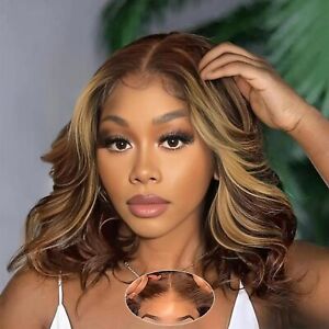 Wear and Go Glueless Bob Wig Human Hair Highlight 13x4 Body Wave Lace Front Wigs