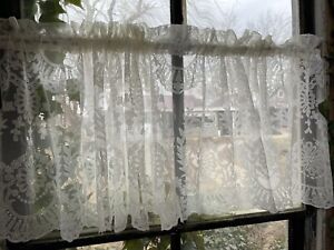 Vintage JCPenney Polyester Lace Curtain Valance Ecru