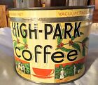 Vintage  HIGH-PARK Coffee Tin*GREAT Graphics*1lb.NICE**