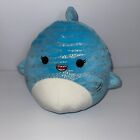 Squishmallow 7.5” LAMAR the whale Shark silver accents PLUSH NEW