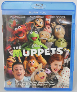 The Muppets Blu Ray + DVD Disney Comedy Jason Segel Amy Adams 2012 2 Disc Set