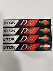 New Listing4 New TDK D90 Blank Audio Cassette Tapes Lot IECI/TYPEI High Output Dynamic Perf