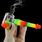 Tobacco Pipe with Large Glass Bowl Cap Lid Pocket Pipe Silicone Smoking pipes