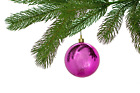 80MM Shiny Pink Plastic Ball Ornaments Christmas Tree Decorations Bulk 48pcs