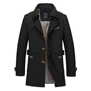 Men's Winter Slim Stylish Trench Coat Long Jacket Overcoat Outwear New/M-5XL