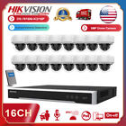 Hikvision 16CH 5MP Security CCTV System Dome IP Camera POE MIC 4K 12MP NVR Lot