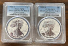 Set of 2 2021-S and W Designer Edition Silver Eagles Reverse Proof PCGS PR70 OGP