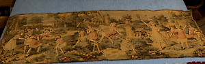 Vintage Belgium Wall Hanging Pictorial Tapestry Girls Playing Large Size 20X58