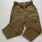 Cabi Pants Womens 12 Brown Discovery Belted High Rise Stretch Trouser Crop 5693