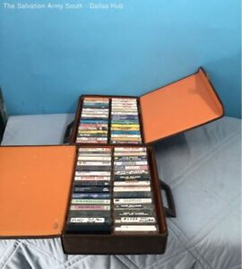 Lot of 60 Cassette Tapes Mixed Genres Mostly Country with two cases