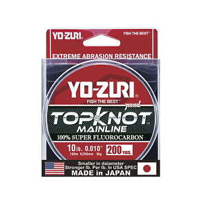 New ListingYo-Zuri Topknot 100% Fluorocarbon Main Line 10 Lb 200 Yd Clear Wear-resistant